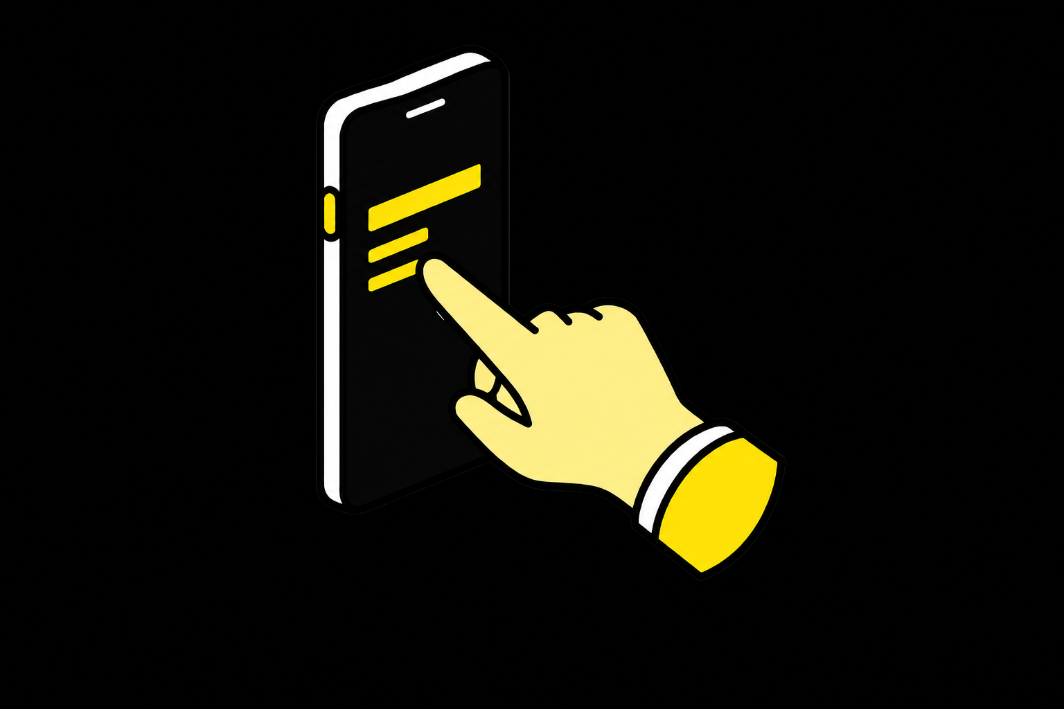 Hand holding a smartphone to create an account